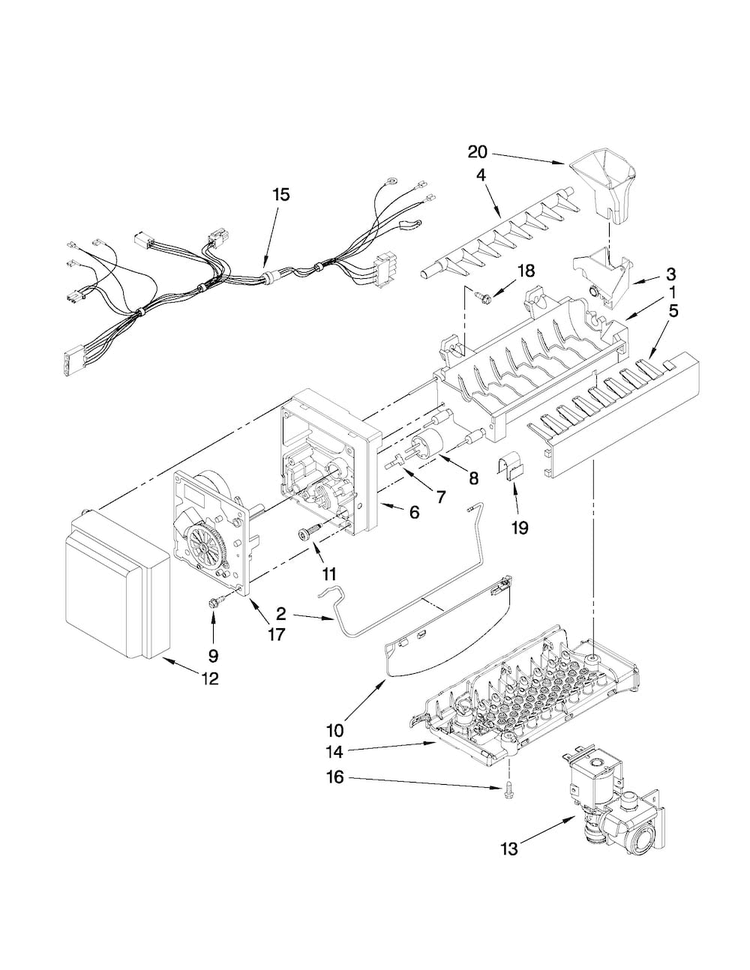 Icemaker Parts Diagram and Parts List for MFI2665XEM3  Maytag Refrigerator