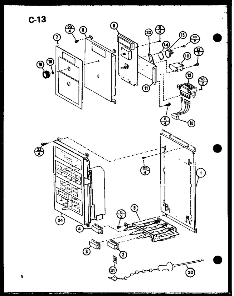 Section 4 Diagram and Parts List for RCR-700-P85727-3S  Amana Range
