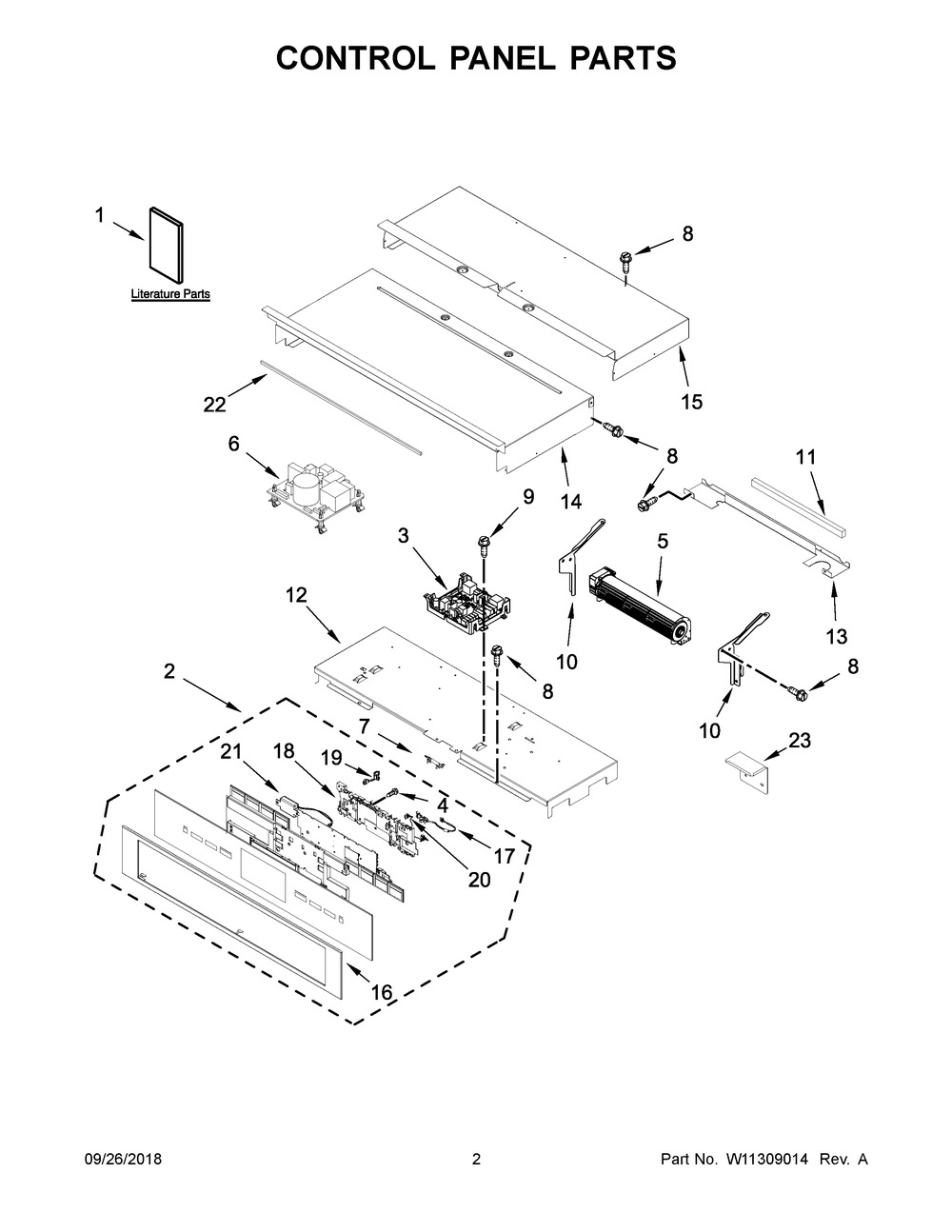 Control Panel Parts Diagram and Parts List for JJW3430DS03  Maytag Wall Oven