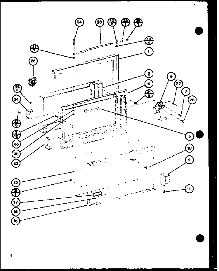 Door Diagram and Parts List for RC-14SE-P76881-2M  Amana Microwave
