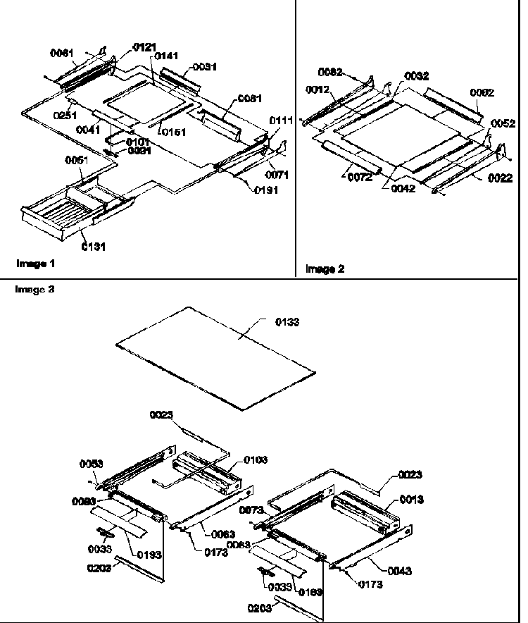 Shelving Assemblies Diagram and Parts List for TX21VL-P1301804WL  Amana Refrigerator