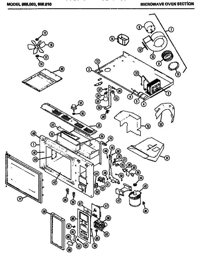 05 - Page 1 Diagram and Parts List for 988010  Amana Range