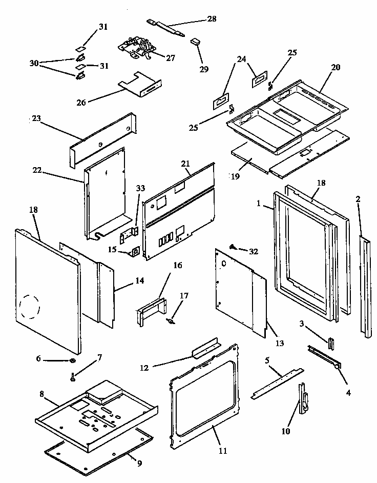 Cabinet Assembly  (ards800e/p1131920ne) (ards800ww/p1131920nww) (cards800e/p1131922ne) (cards800ww/p1131922nww) Diagram and Parts List for CC1W-P1155202  Amana Range