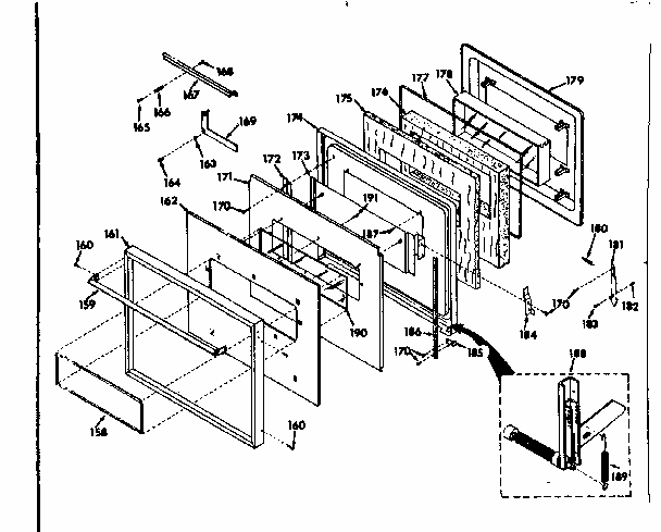 Upper Oven Porcelain Door Diagram and Parts List for 8504277790  Kenmore Range