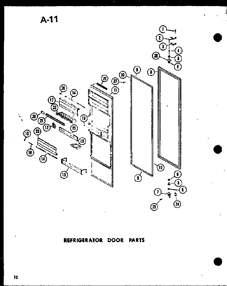 Refrigerator Door Parts Diagram and Parts List for SRI22E-1-C-P74870-26WC  Amana Refrigerator