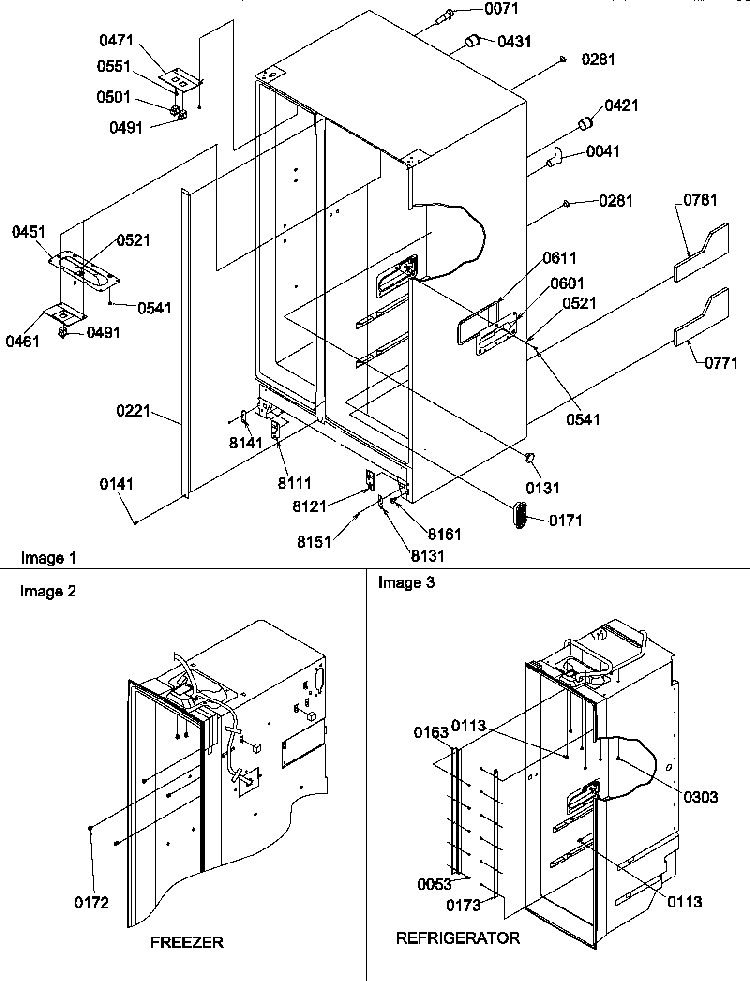 Cabint Parts Diagram and Parts List for SRD22VPW-P1190320WW  Amana Refrigerator