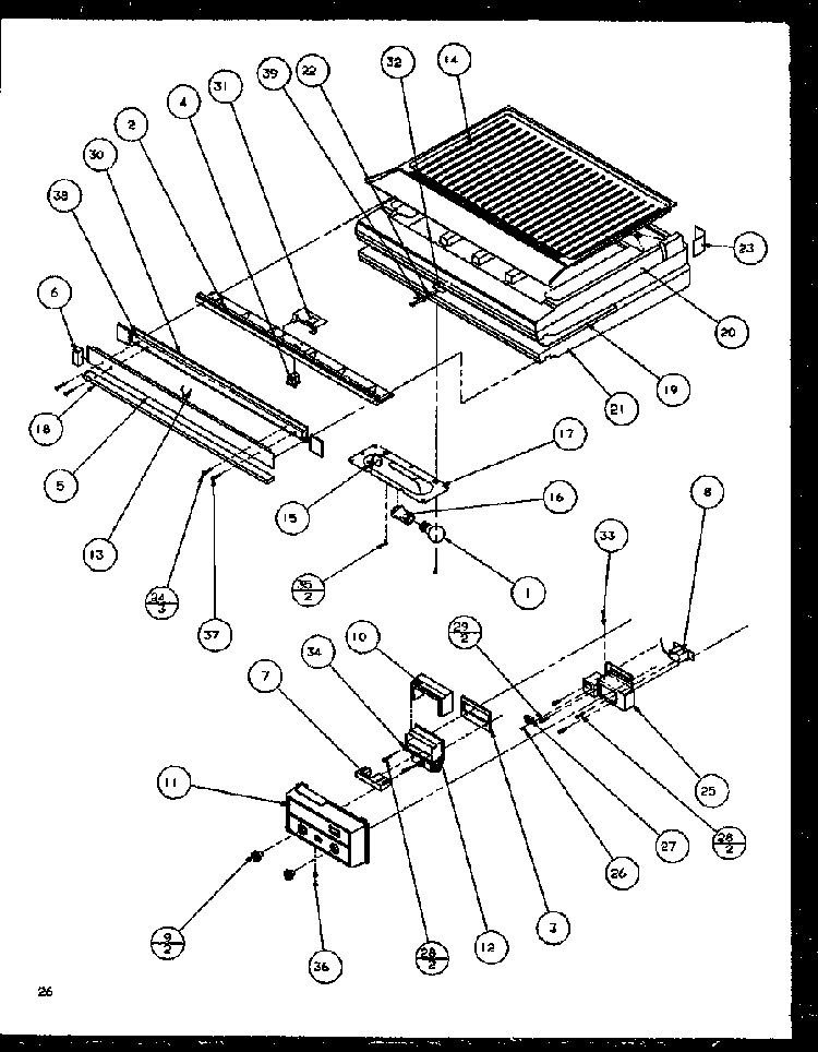 Divider Block And Controls Diagram and Parts List for TZ21Q2W-P1111713WW  Amana Refrigerator