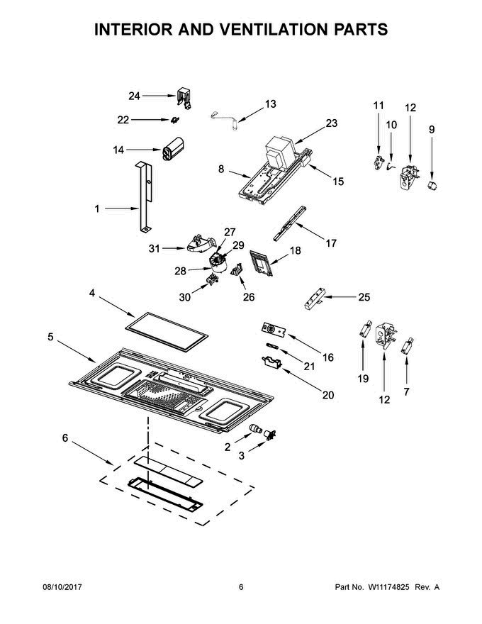 04 - Interior And Ventilation Parts Diagram and Parts List for YMMV4205DS2  Maytag Microwave Oven Combo