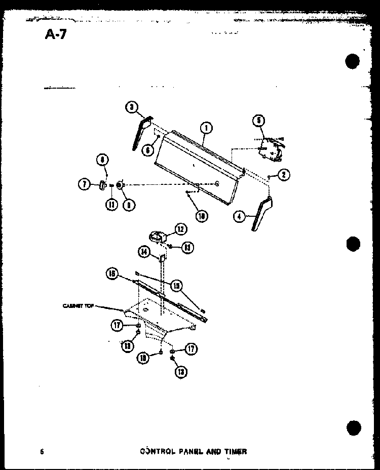 Control Panel And Timer Diagram and Parts List for TAA200 P75751-13W Amana Washer