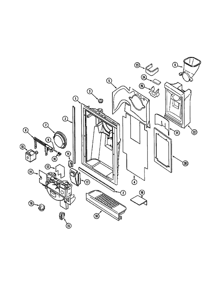 Fountain Diagram and Parts List for HMG601080  Admiral Refrigerator