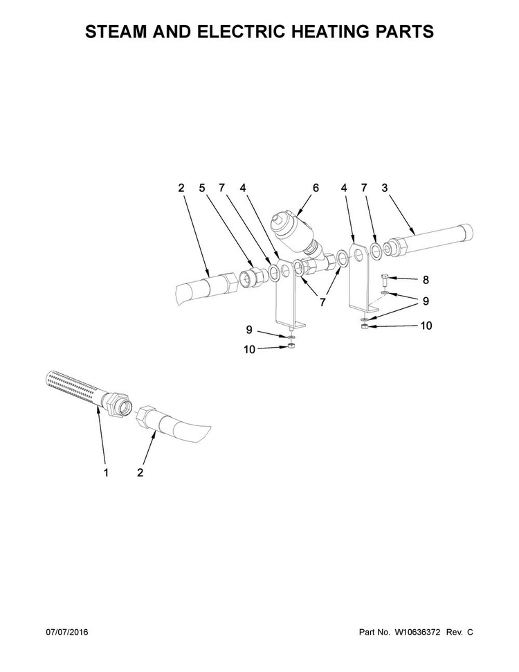 Steam And Electric Heating Parts Diagram and Parts List for MFS275PTVS  Maytag Washer