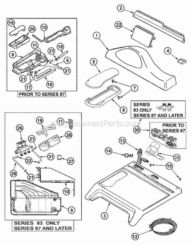 CONTROL PANEL & TOP Diagram and Parts List for MAH5500BWW  Maytag Washer