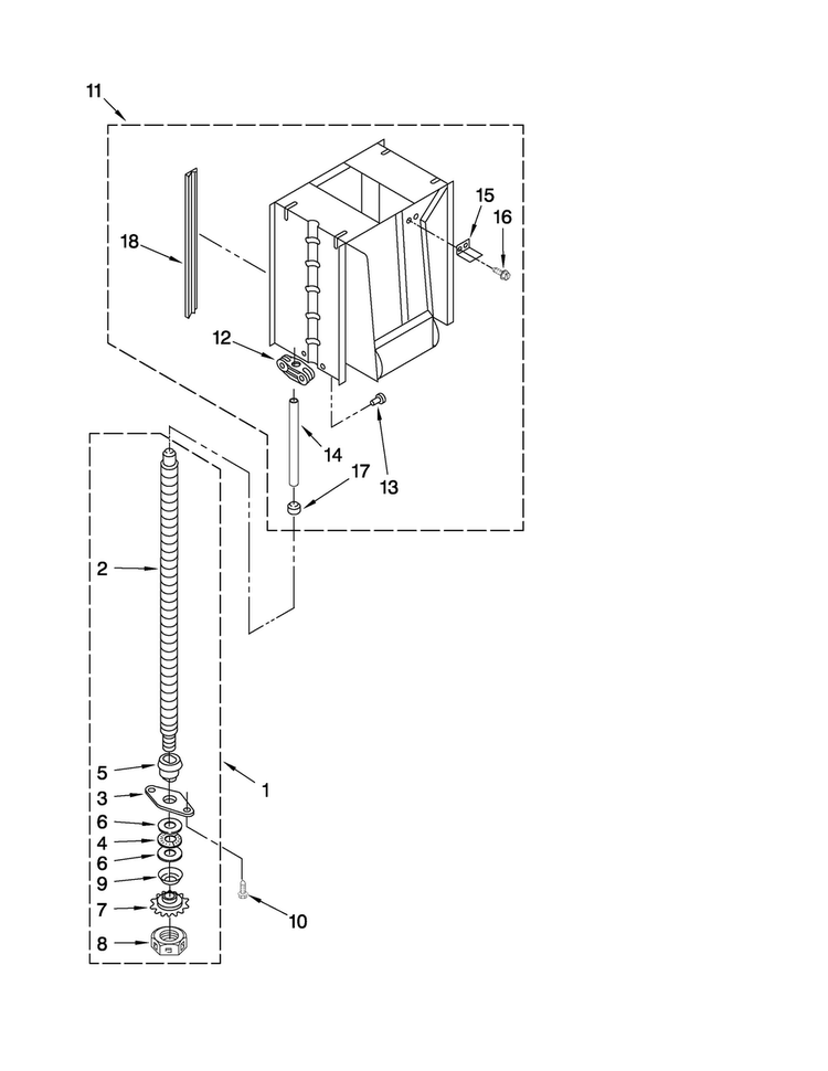 Powerscrew And Ram Parts Diagram and Parts List for TC607X1  Jenn-Air Trash Compactor