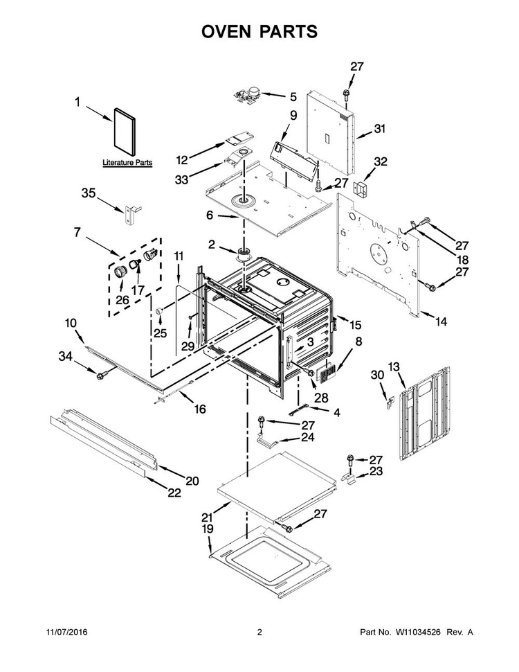 Oven Parts Diagram and Parts List for MEW9527FB01  Maytag Wall Oven