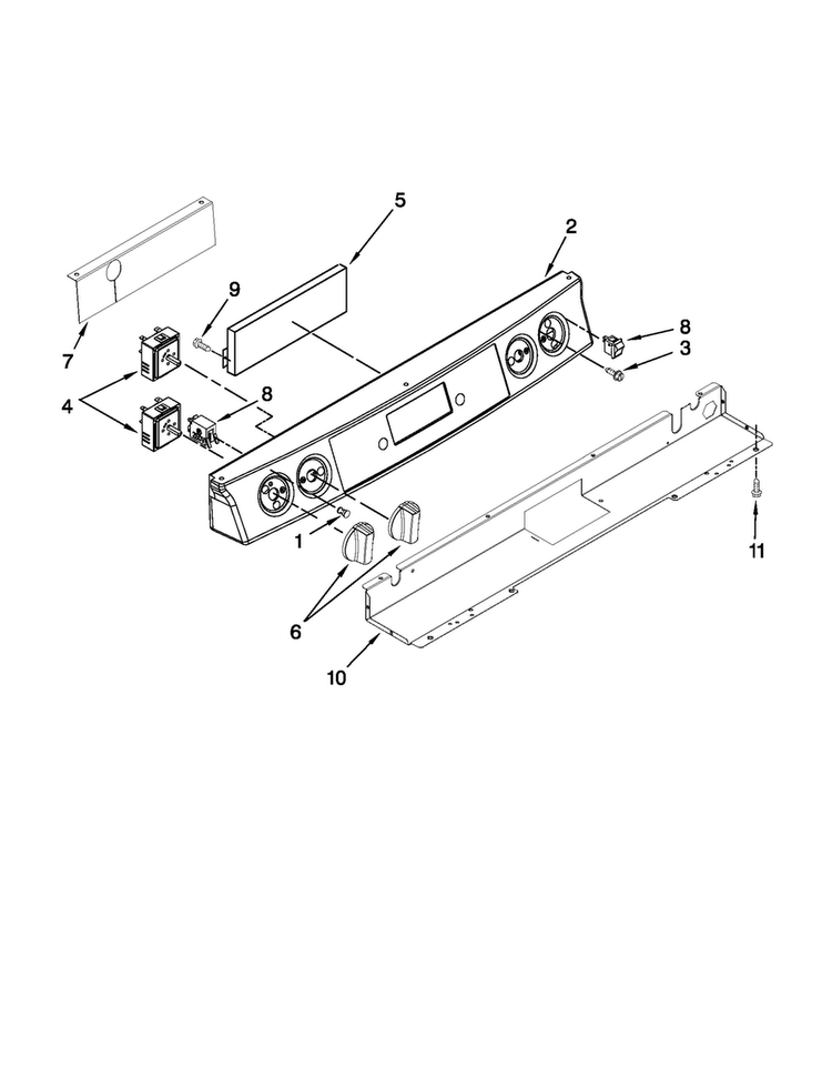 Control Panel Parts Diagram and Parts List for JES9900CCB01  Jenn-Air Range