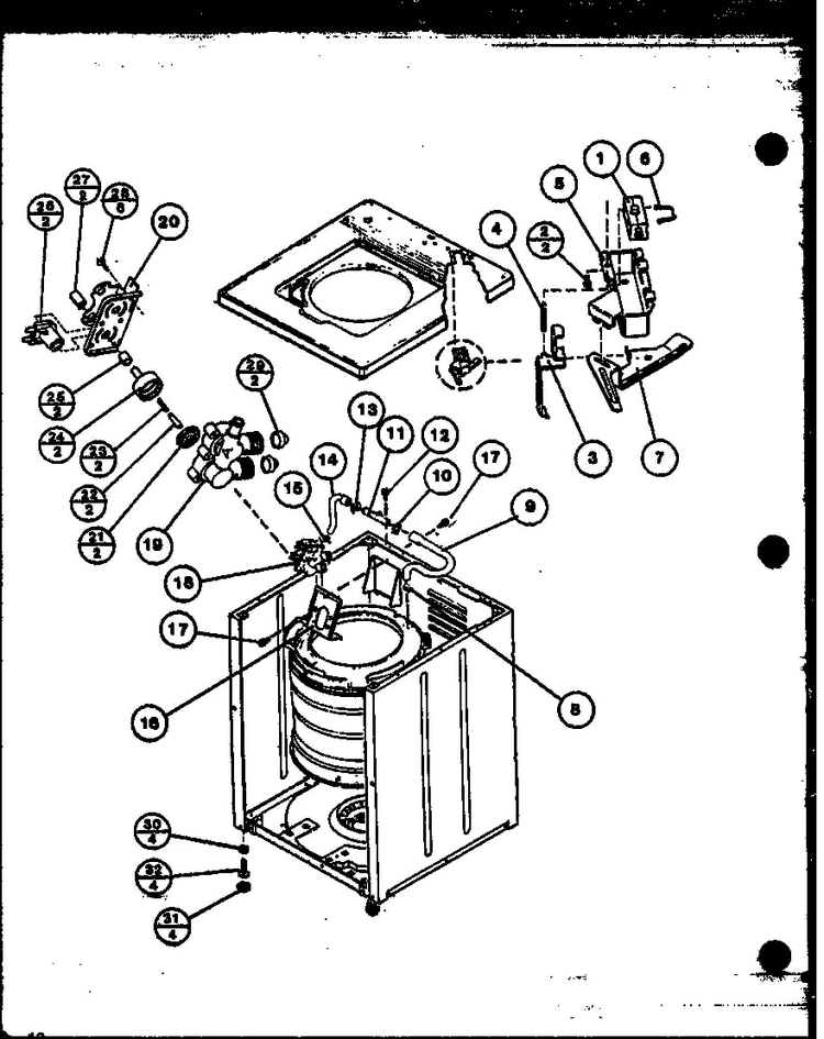 Section 6 Diagram and Parts List for CW9003W P1122813WW Amana Washer