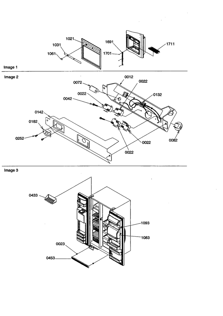 Facade Dispenser Cover/elec Brkt Diagram and Parts List for SZD26VE-P1315207WE  Amana Refrigerator