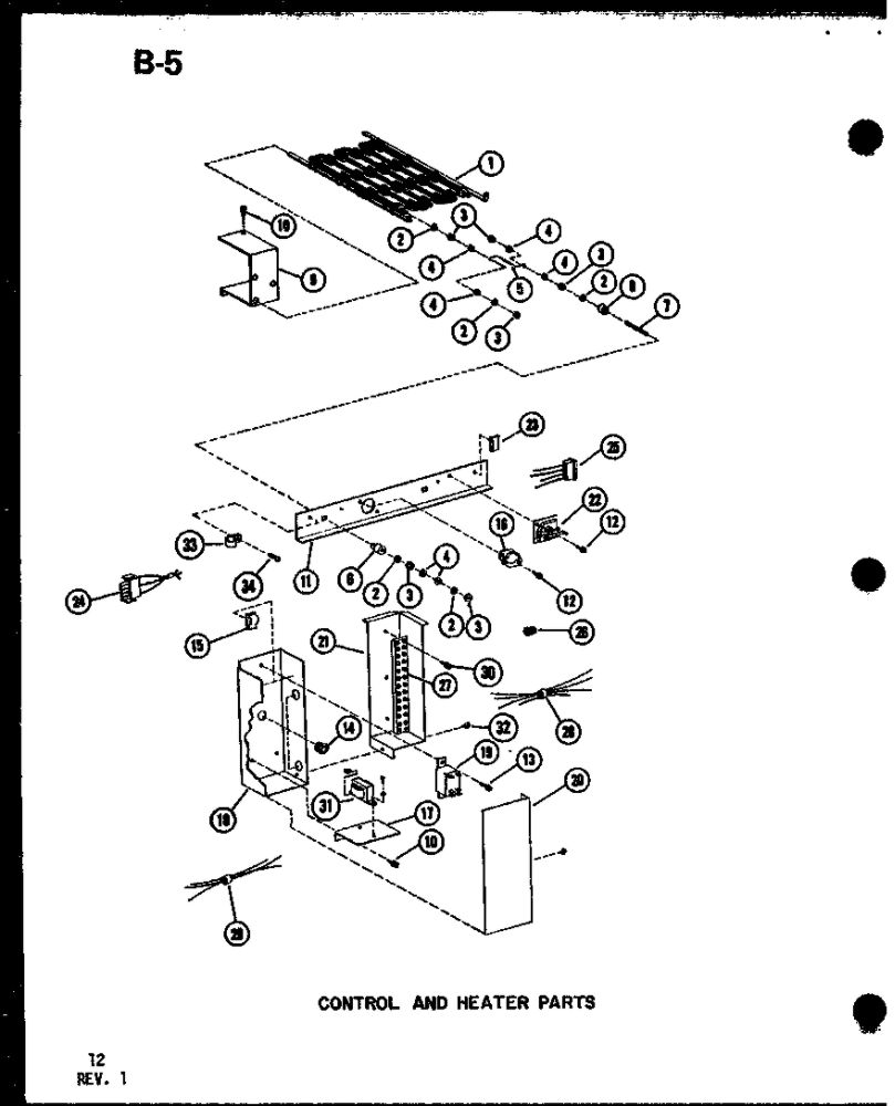 Control And Heater Parts 1 Diagram and Parts List for BBC3010M-B P67346-2C Amana Air Conditioner