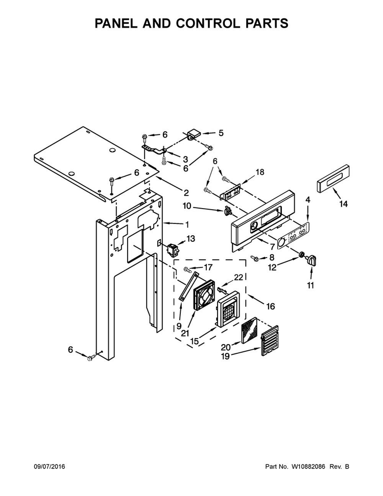 Panel And Control Parts Diagram and Parts List for MTUC7500AFH0  Maytag Trash Compactor