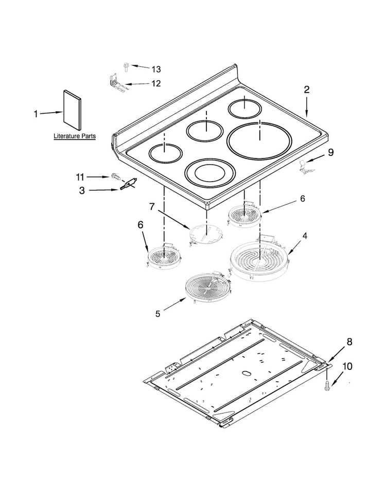 Cooktop Parts Diagram and Parts List for MER8800DH0  Maytag Range