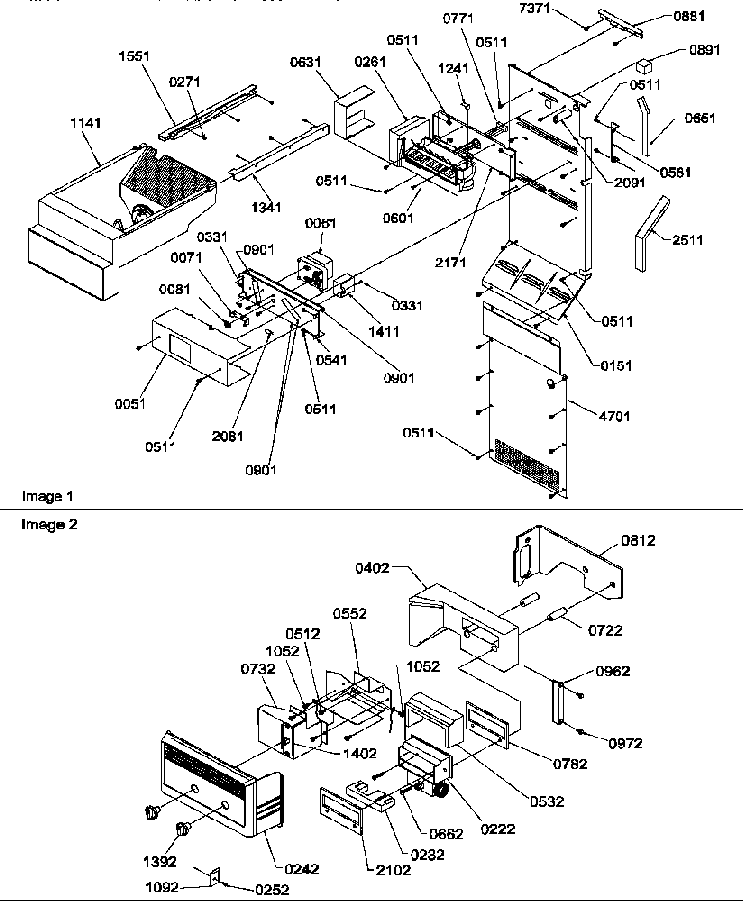 Ice Maker/control Assy Diagram and Parts List for SRD25TPSE-P1190310WE  Amana Refrigerator