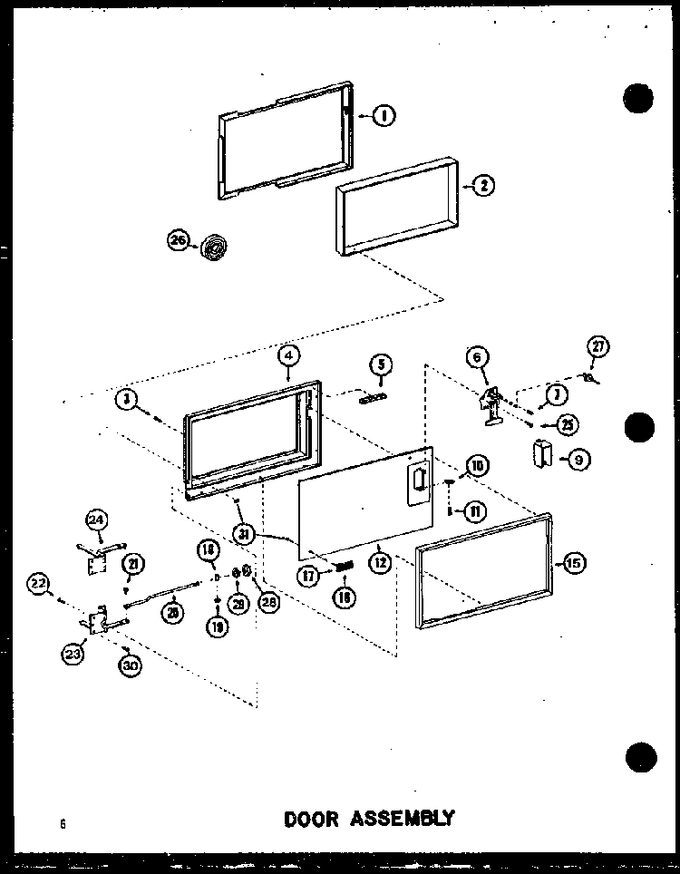 Door Assembly Diagram and Parts List for RC-14SD-1 P75750-7M Amana Microwave
