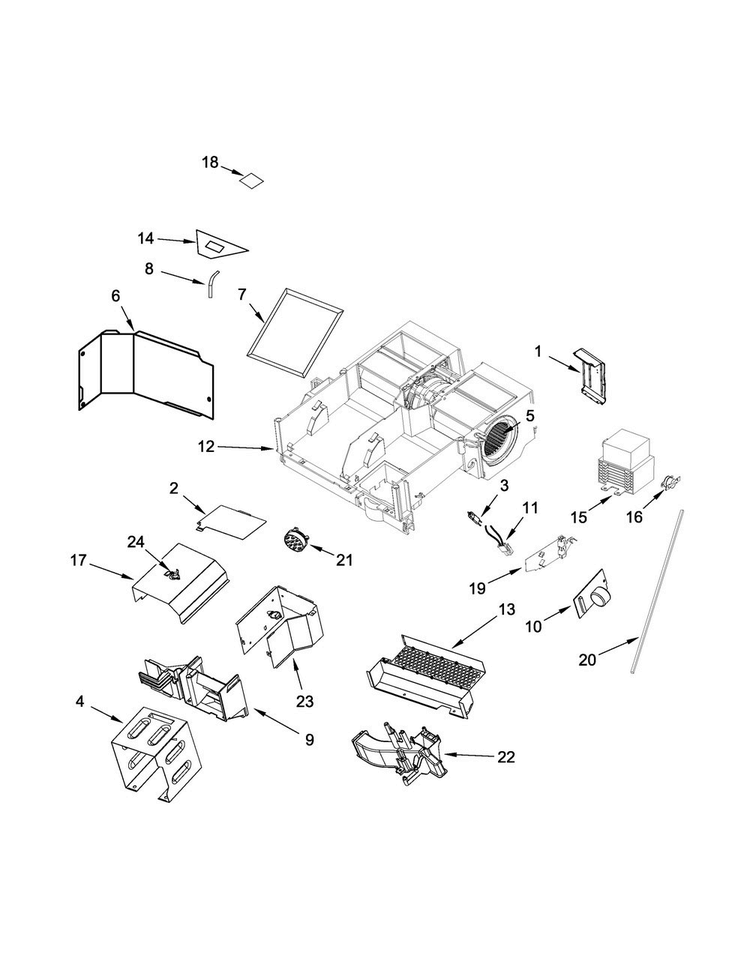 Air Flow Parts Diagram and Parts List for YJMV9196CB0  Jenn-Air Microwave