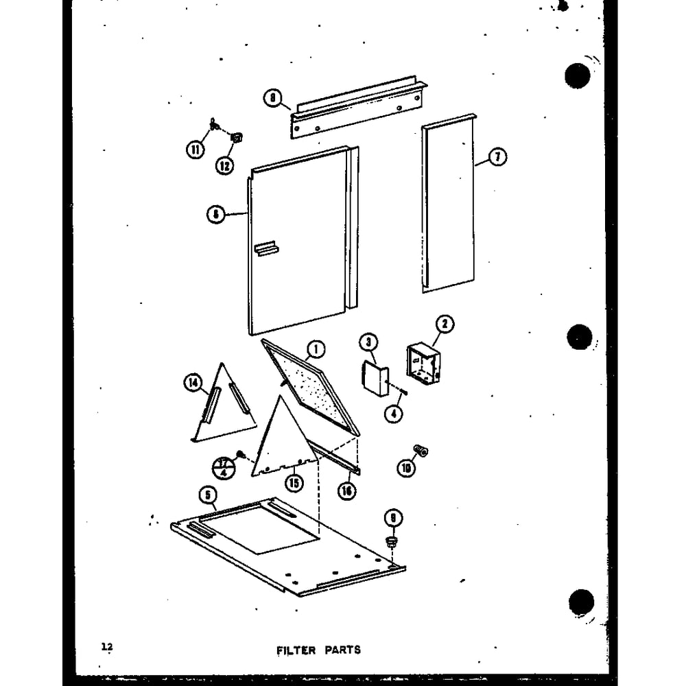 Filter Parts 1 Diagram and Parts List for GCE80DN P68837-2F Amana Furnace