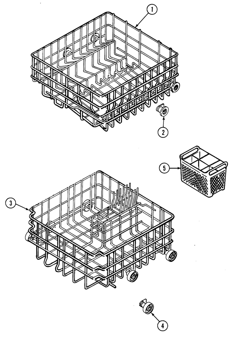 Racks Diagram and Parts List for OEMM1-DU2J-C  Magic Chef Dishwasher