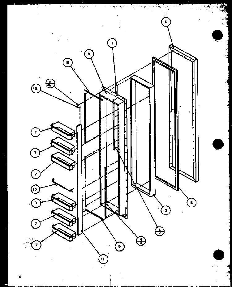 Freezer Door Diagram and Parts List for SZI20ML-P1120101WL  Amana Refrigerator