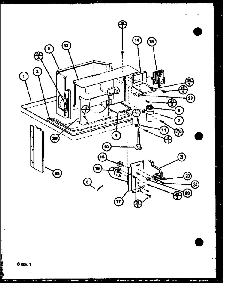 Interior Parts Diagram and Parts List for 12C3HES P69968415R Amana Air Conditioner