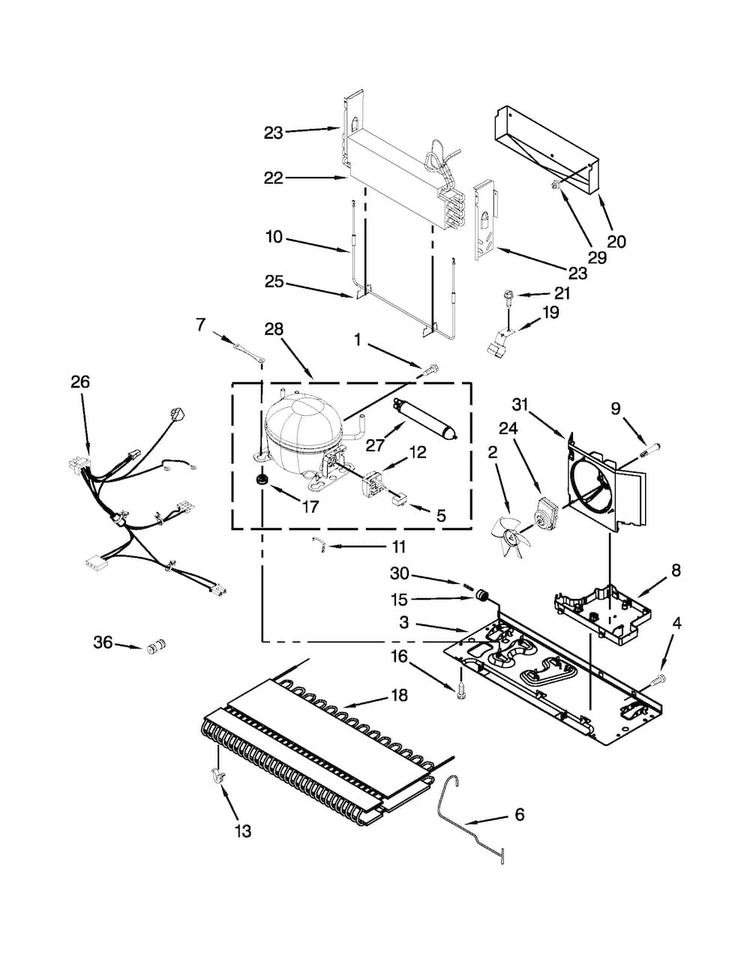Unit Parts Diagram and Parts List for MFX2570AEB4  Maytag Refrigerator