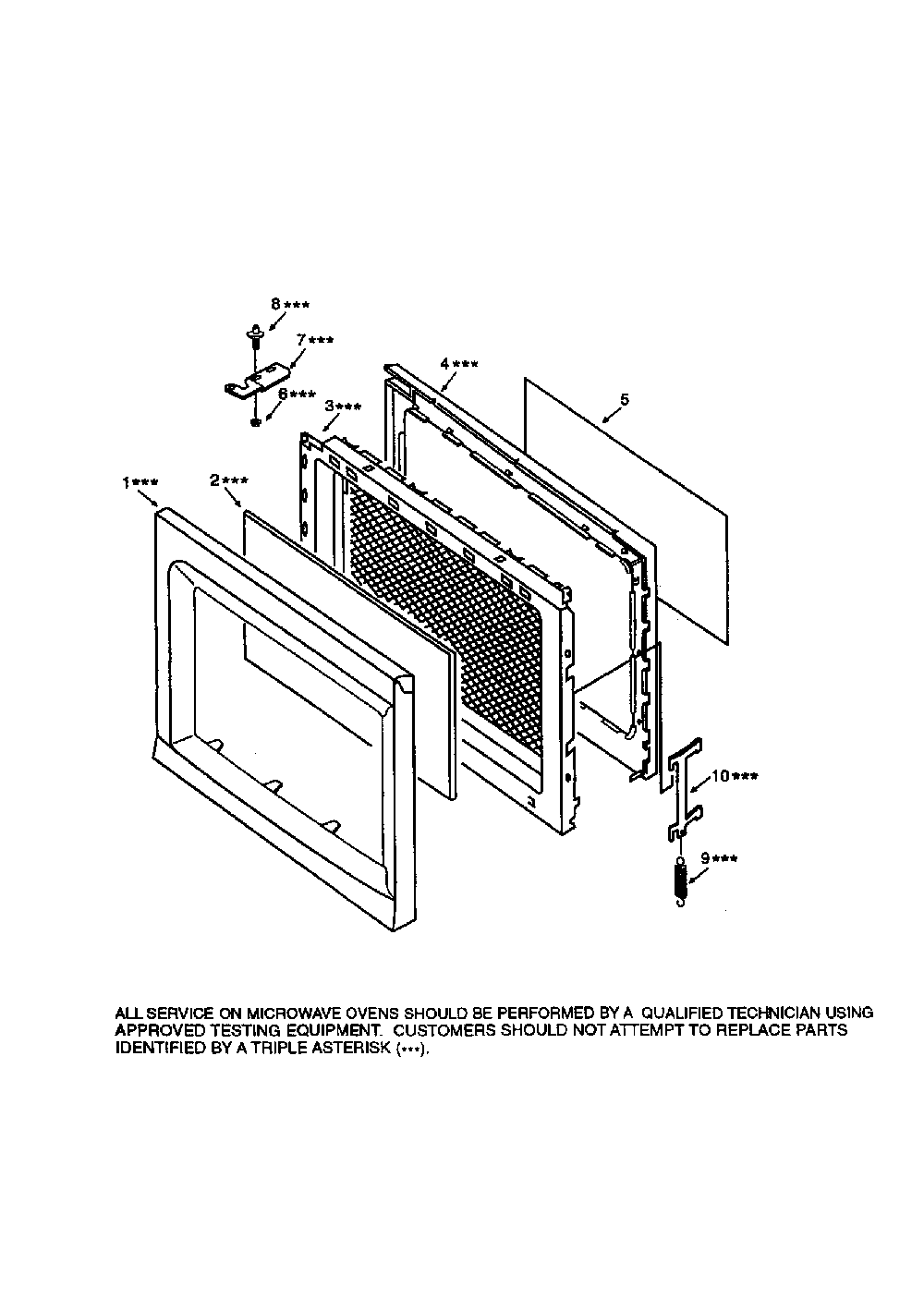 Door Diagram and Parts List for 56569421890  Kenmore Microwave