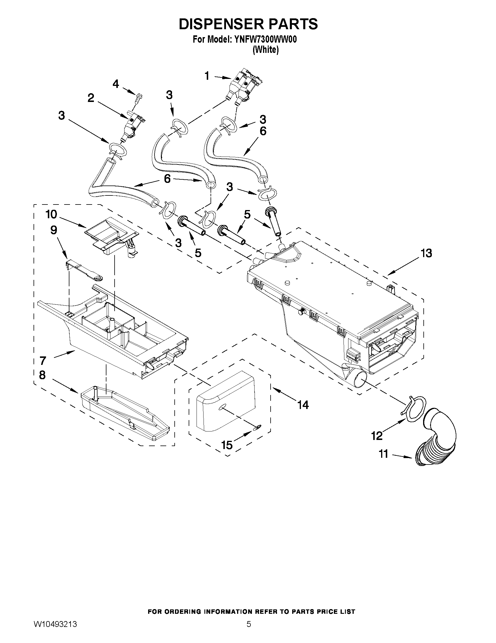 04 - DISPENSER PARTS Diagram and Parts List for YNFW7300WW00  Maytag Washer