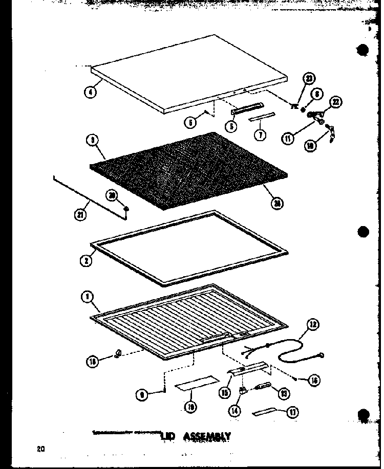 Lid Assembly Diagram and Parts List for C11W P60330-9W Amana Freezer