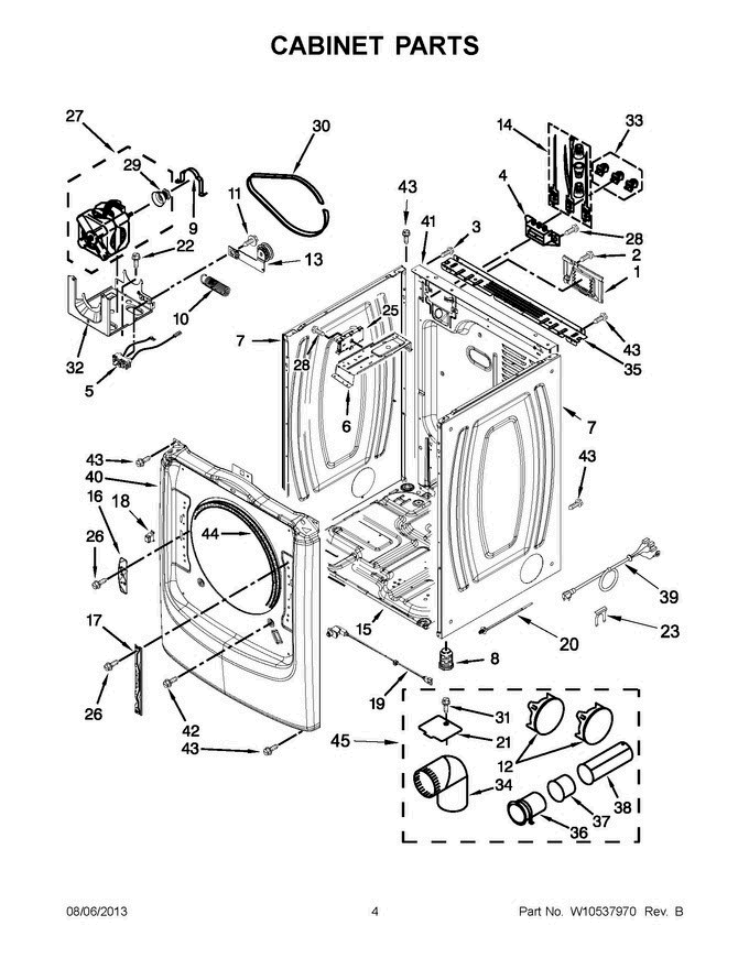 03 - Cabinet Parts Diagram and Parts List for YMED9000YG3  Maytag Dryer
