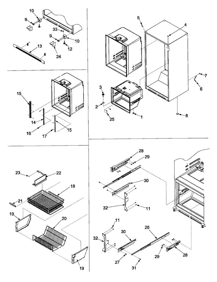 Interior Cabinet & Freezer Shelving Diagram and Parts List for ARB8057CB-PARB8057CBO  Amana Refrigerator