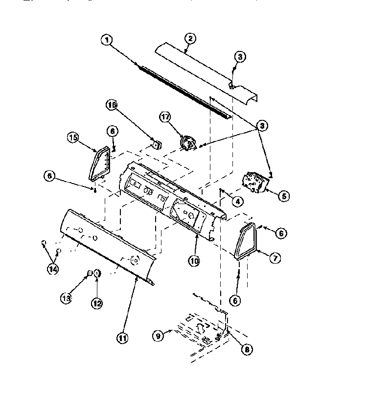 Graphic Panel, Control Mounting Plate And Controls Diagram and Parts List for CW8202W2-PCW8202W2B  Crosley Washer
