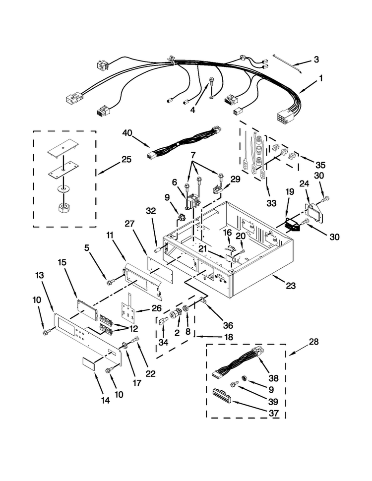 Control Panel And Separator Parts Diagram and Parts List for MLE24PRAYW2  Maytag Dryer