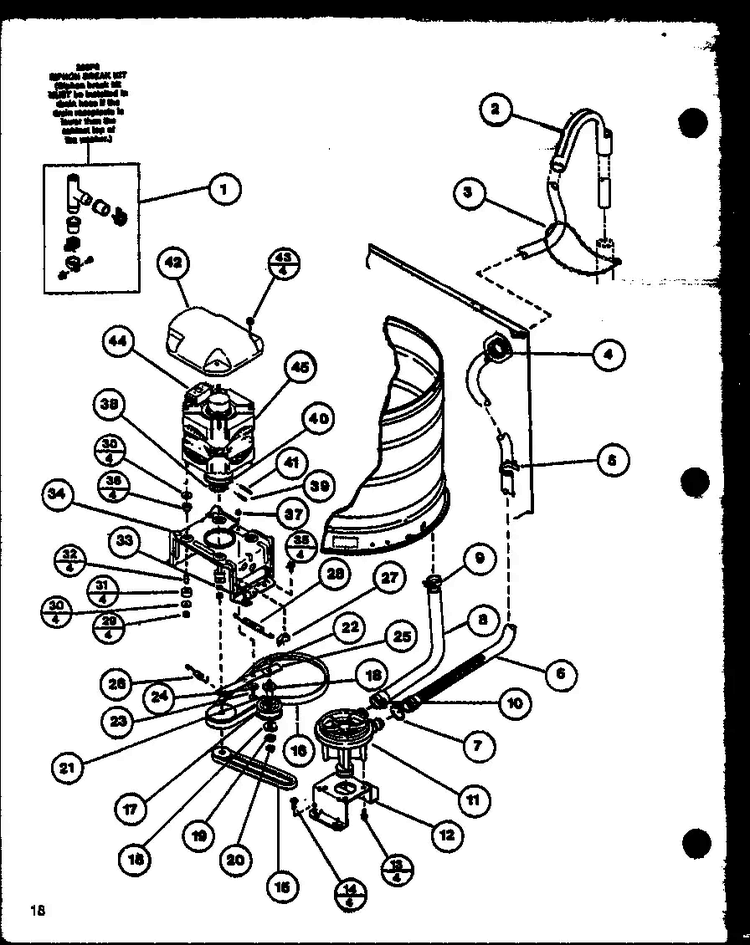 Section 8 Diagram and Parts List for CW9003W P1122813WW Amana Washer