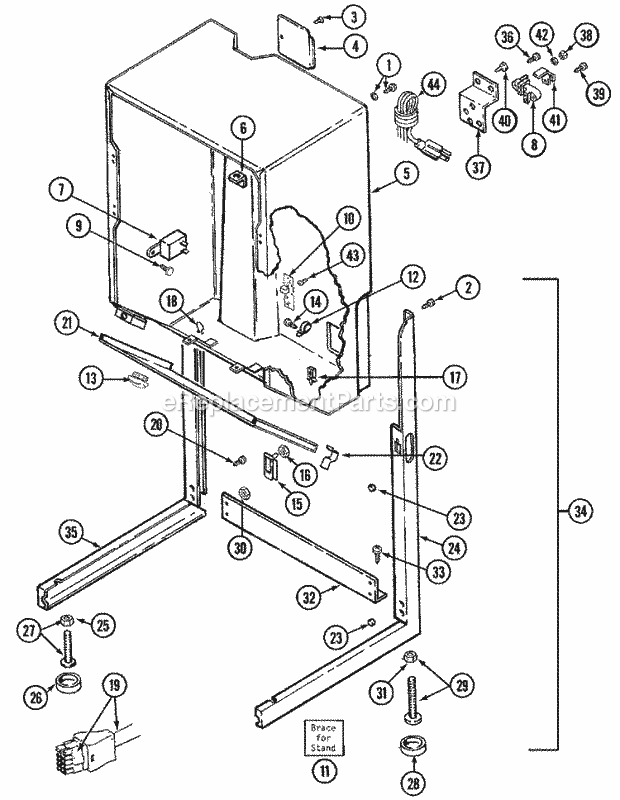 CABINET - DRYER Diagram and Parts List for LSE7806ACE  Maytag Washer Dryer Combo