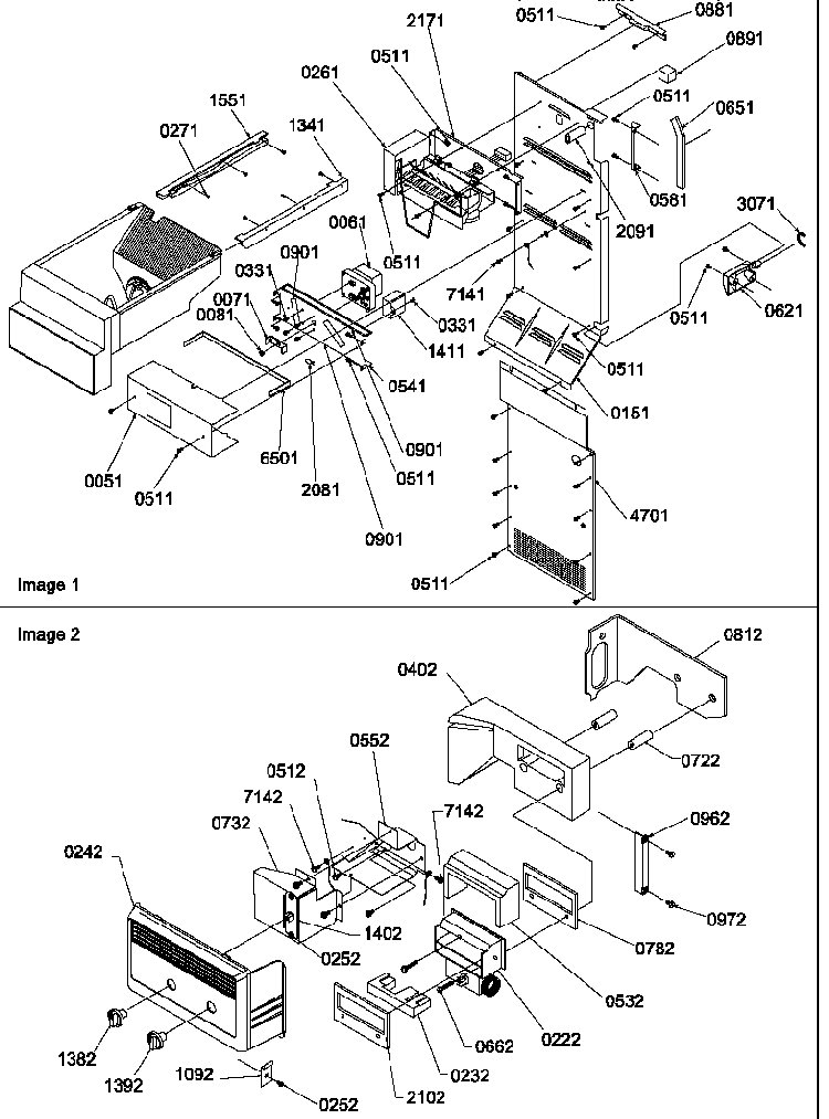 Ice Maker/control Assy Diagram and Parts List for SSD522TW-P1313602WW  Amana Refrigerator