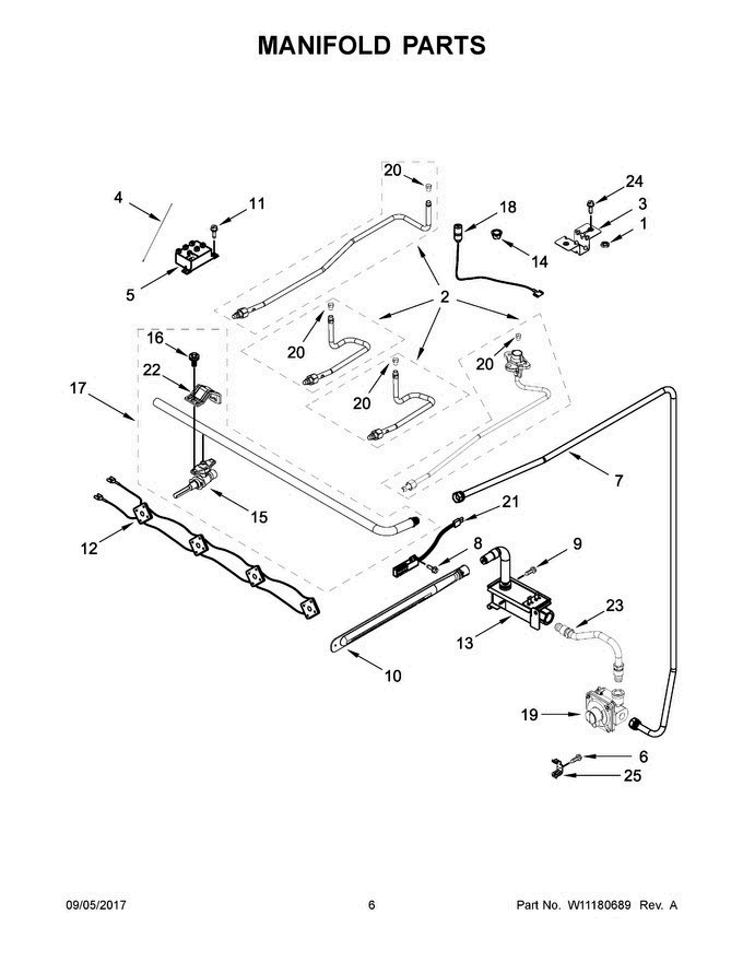 04 - Manifold Parts Diagram and Parts List for AGR5330BAB3  Amana Range