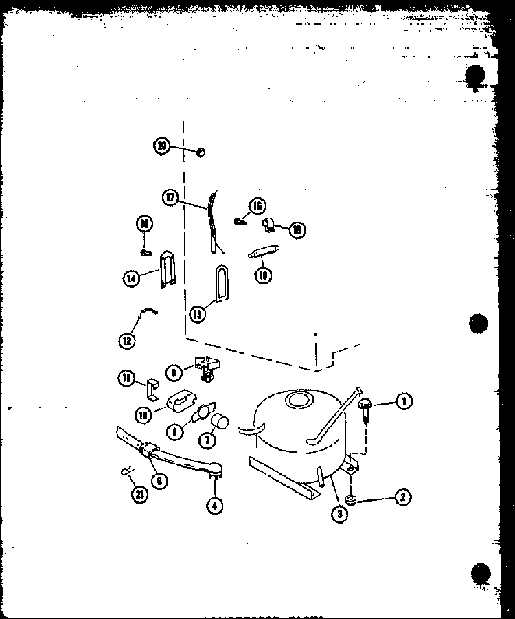 Compressor Parts Diagram and Parts List for U23B P60345-52W Amana Freezer