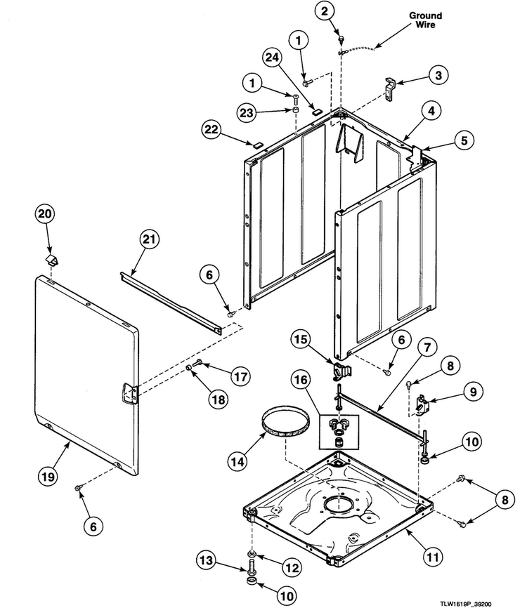Cabinet Assy Diagram and Parts List for SWT820WN  Speed Queen Washer