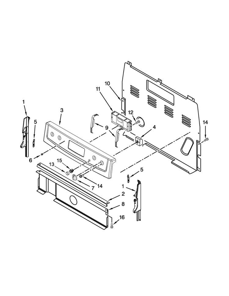 Control Panel Parts Diagram and Parts List for MER7664XW2  Maytag Range