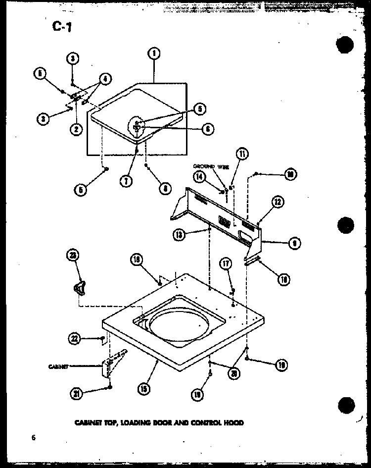 Cabinet Top Diagram and Parts List for TAA300 P75751-12W Amana Washer