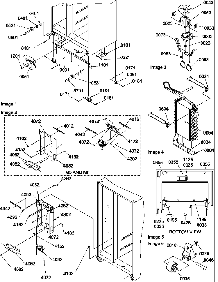 Drain System, Rollers, And Evaporator Assy Diagram and Parts List for SSD522SW-P1184704WW  Amana Refrigerator