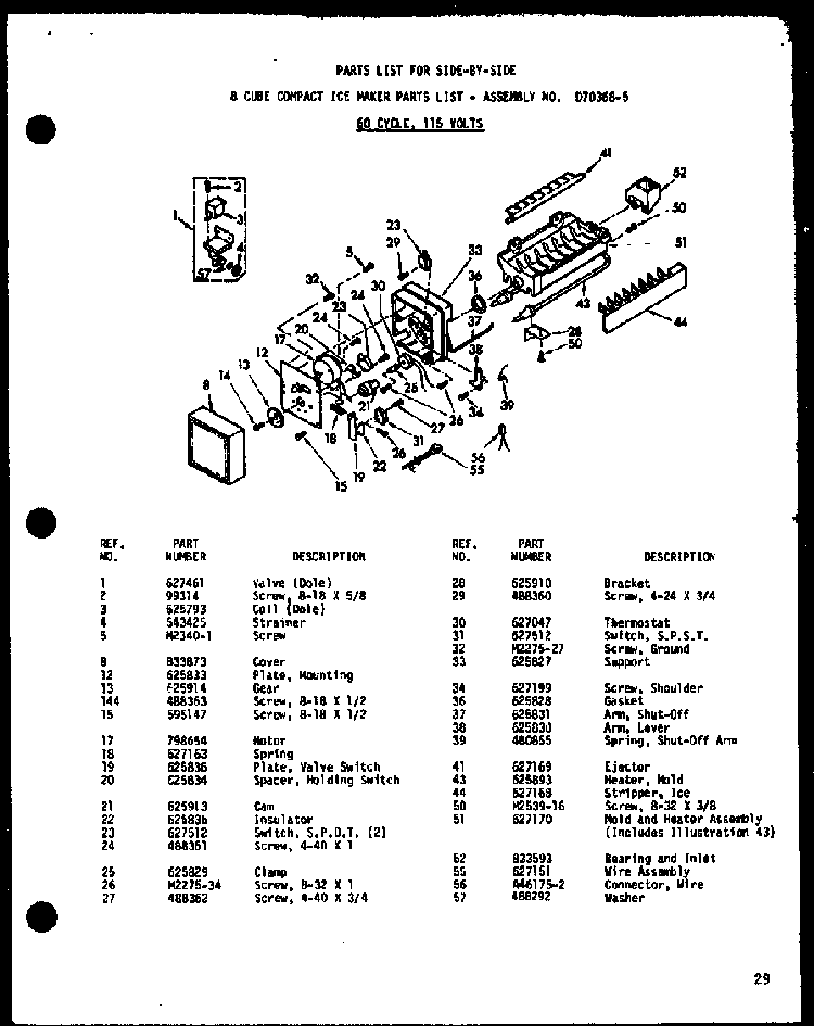 Section 8 Diagram and Parts List for SRI-22E-P74100-11W  Amana Refrigerator