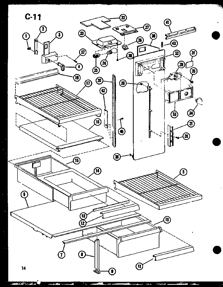 Page 5 Diagram and Parts List for ESBFC16C-G P6023519W G Amana Refrigerator
